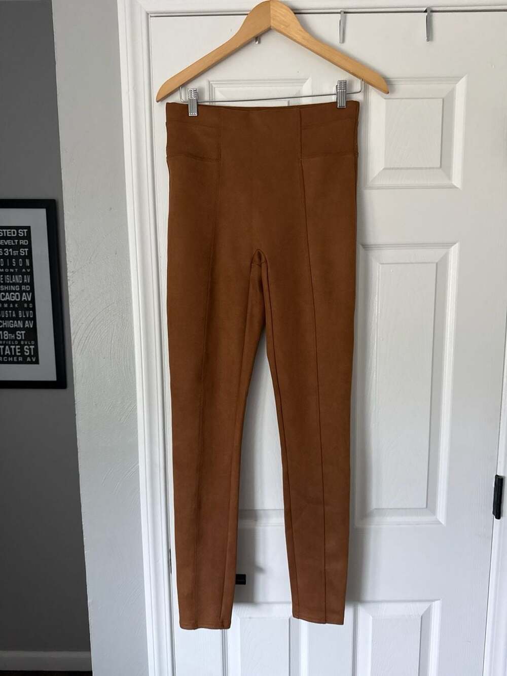 SPANX Faux Suede Leggings in Caramel